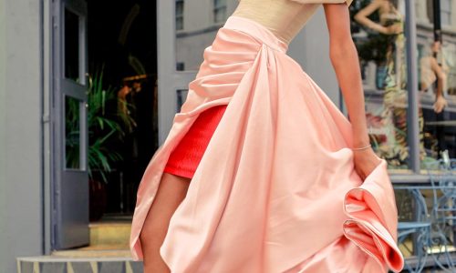 Peach and orange wrap skirt - Image 2