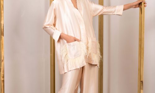 Cream Feather Pocket Set (Long) - Image 2