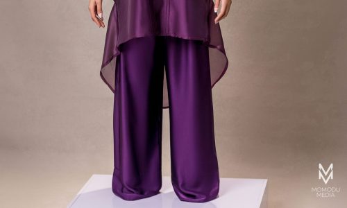 Burgundy  Organza and Silk Turn Up Top - Image 2