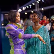 THE SEQUIN PANT AND YR MESH TOP WITH BUCKLE