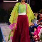 THE YR LOGO TUNIC AND THE YR MESH TOP AND LOGO PANTS