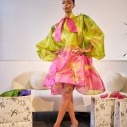 The Carlisle Dress in Lemon & Pink
