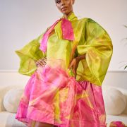 The Carlisle Dress in Lemon & Pink